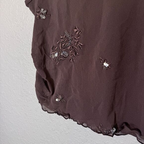 Free People Sugar Rush Muscle Tee Womens Extra Large Mesh Sequin Top Y2K NEW XL - Picture 7 of 9